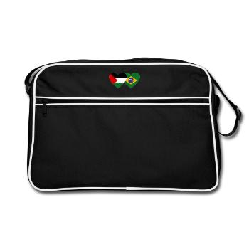 Palestine Brésil Drapeau Coeur - Sac Retro - noir/blanc - Devant