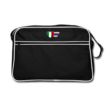 Italie Thaïlande Drapeau Coeur - Sac Retro - noir/blanc - Devant