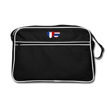 France Thaïlande Drapeau Coeur - Sac Retro - noir/blanc - Devant