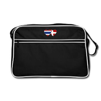 Coeur de drapeau Thaïlande Danemark - Sac Retro - noir/blanc - Devant