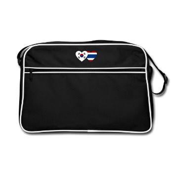 Corée du Sud Thaïlande Drapeau Coeur - Sac Retro - noir/blanc - Devant