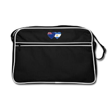 Coeur de drapeau de la Nouvelle-Zélande Argentine - Sac Retro - noir/blanc - Devant