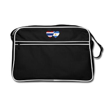 Coeur de drapeau Thaïlande Argentine - Sac Retro - noir/blanc - Devant