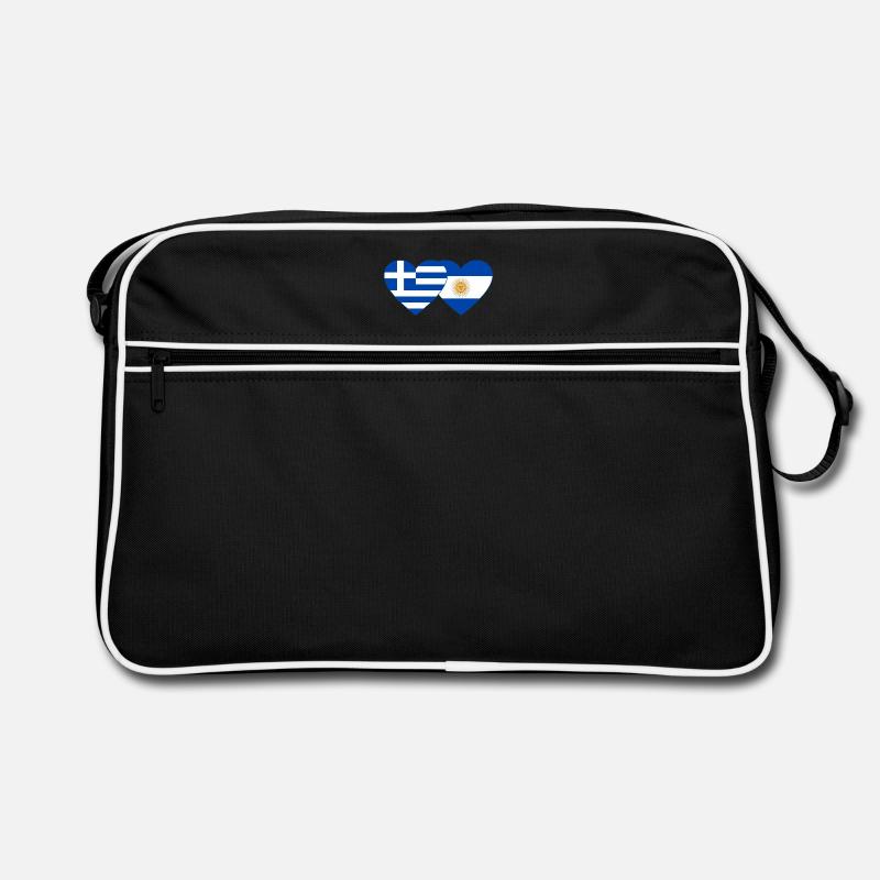 Grèce Argentine Drapeau Coeur Sac Retro