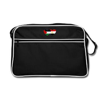 Palestine Egypte Drapeau Coeur - Sac Retro - noir/blanc - Devant