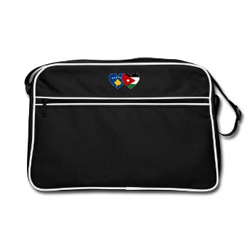 Kosovo Jordanie Drapeau Coeur - Sac Retro - noir/blanc - Devant