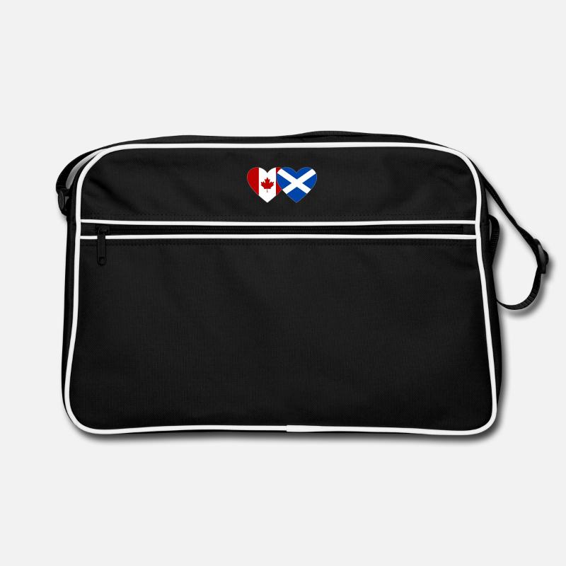 Coeur du drapeau de l’Écosse du Canada - Sac Retro - noir/blanc