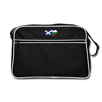 Ecosse Bulgarie Drapeau Coeur - Sac Retro - noir/blanc - Devant