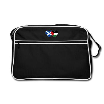 Ecosse Palestine drapeau coeur - Sac Retro - noir/blanc - Devant