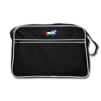 Palestine Ecosse drapeau coeur - Sac Retro - noir/blanc - Devant