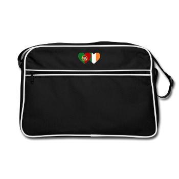 Drapeau du Portugal Irlande - Sac Retro - noir/blanc - Devant