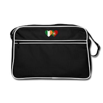 Drapeau de l’Irlande Portugal - Sac Retro - noir/blanc - Devant