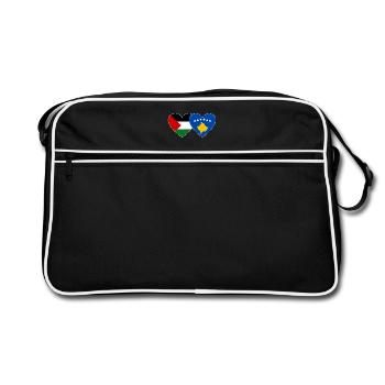 Palestine Kosovo drapeau coeur - Sac Retro - noir/blanc - Devant