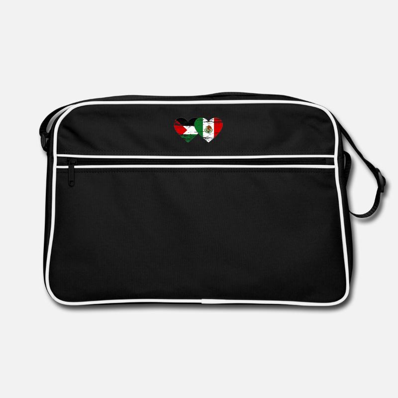 Palestine Mexico Flag Heart Retro Bag