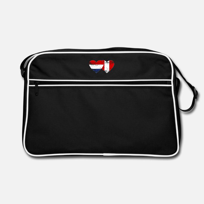 Holland Peru Flagge Herz used Retro Tasche
