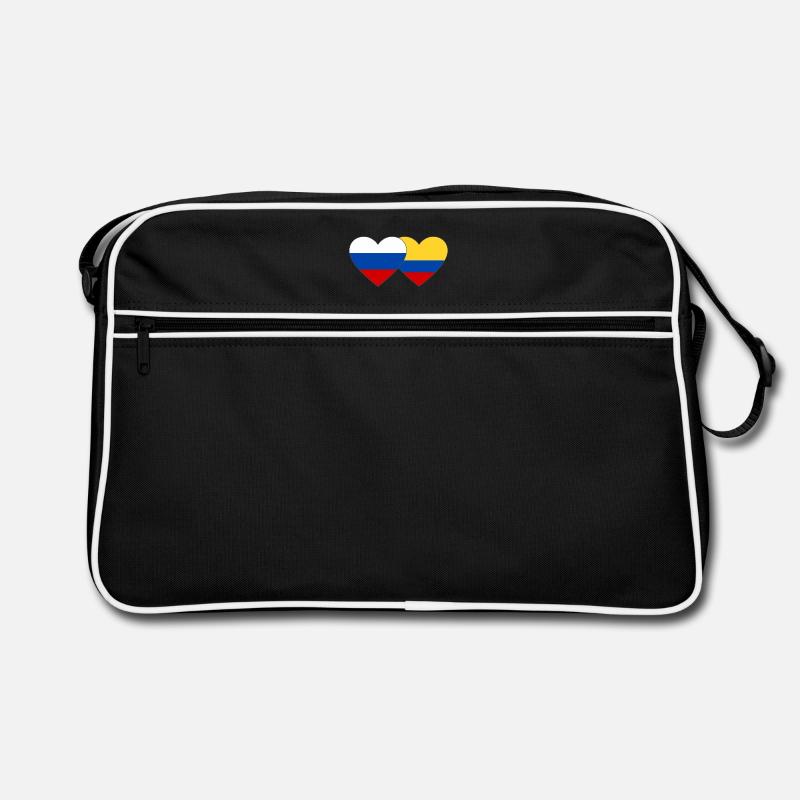 Russie Colombie Drapeau Coeur Sac Retro