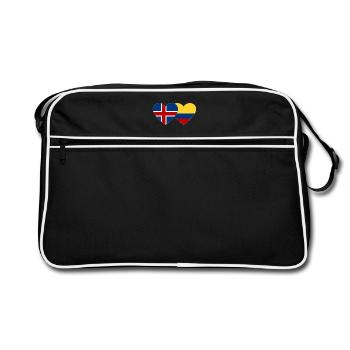 Islande Colombie Drapeau Coeur - Sac Retro - noir/blanc - Devant