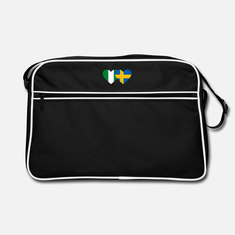 Drapeau Nigeria Suède Coeur Sac Retro