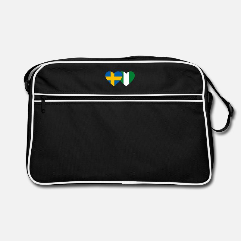 Suède Nigeria Drapeau Coeur Sac Retro