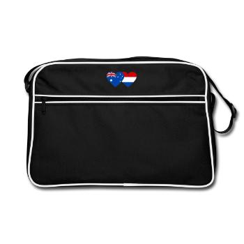 Australie Hollande Drapeau Coeur Drapeau - Sac Retro - noir/blanc - Devant