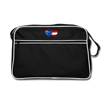 Australie Autriche Drapeau Coeur Drapeau - Sac Retro - noir/blanc - Devant