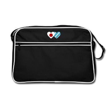 Japon Bavaroise Drapeau Coeur - Sac Retro - noir/blanc - Devant