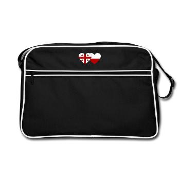 Géorgie Pologne Drapeau Coeur - Sac Retro - noir/blanc - Devant