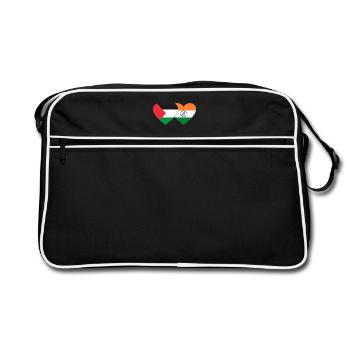 Palestine India Flag Heart - Retro Bag - black/white - Front