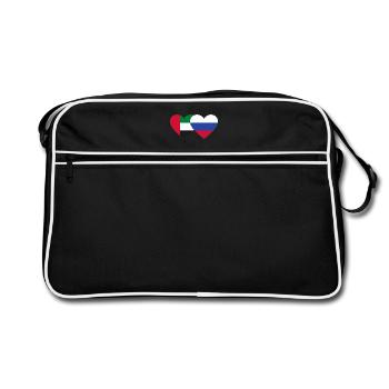 United Arab Emirates Russia Flag Heart - Retro Bag - black/white - Front