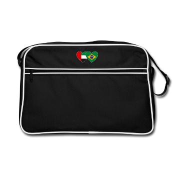 United Arab Emirates Brazil Flag Heart - Retro Bag - black/white - Front
