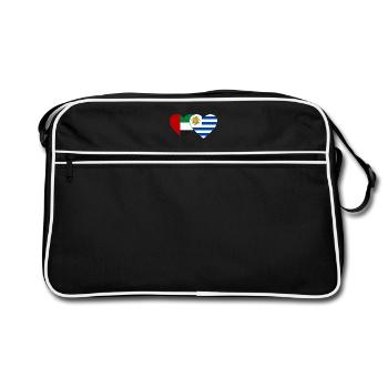 United Arab Emirates Uruguay Flag Heart - Retro Bag - black/white - Front