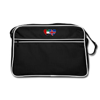 United Arab Emirates Iceland Flag Heart - Retro Bag - black/white - Front