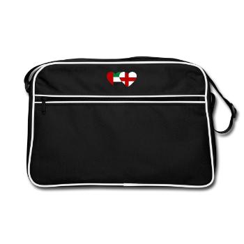 United Arab Emirates England Flag Heart - Retro Bag - black/white - Front