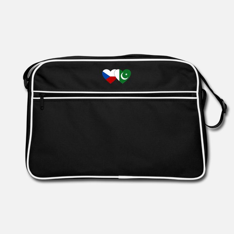 République tchèque Pakistan Drapeau Coeur Sac Retro
