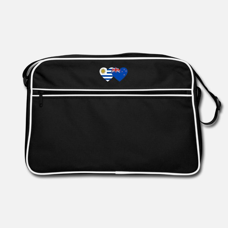 Uruguay Neuseeland Flagge Herz Retro Tasche