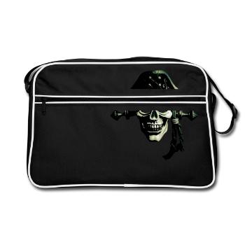 Pirat Ghost - Retro Tasche - Schwarz/Weiß - Vorne