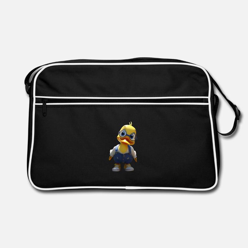 Süsse Ente - Retro Tasche - Schwarz/Weiß