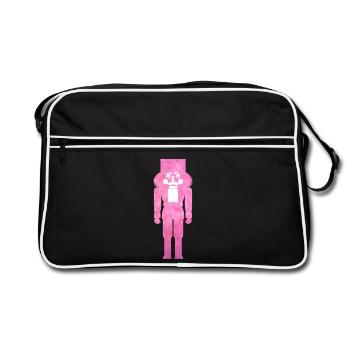 Nutcracker Plush Fluffy Christmas Pink Cool - Retro Bag - black/white - Front