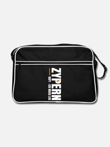Zypern Auswandern - Retro Tasche - Schwarz/Weiß