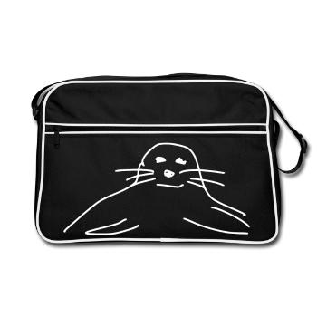 phoques phoques phoques animaux - Sac Retro - noir/blanc - Devant