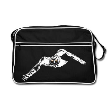 Hibou grand-duc lineart - Sac Retro - noir/blanc - Devant