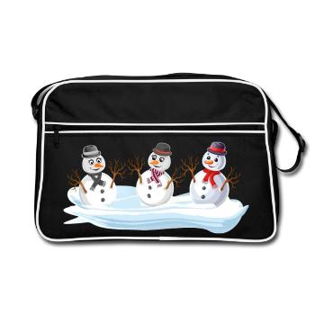 Snowmen - Snowman Christmas squad - Retro Bag - black/white - Front