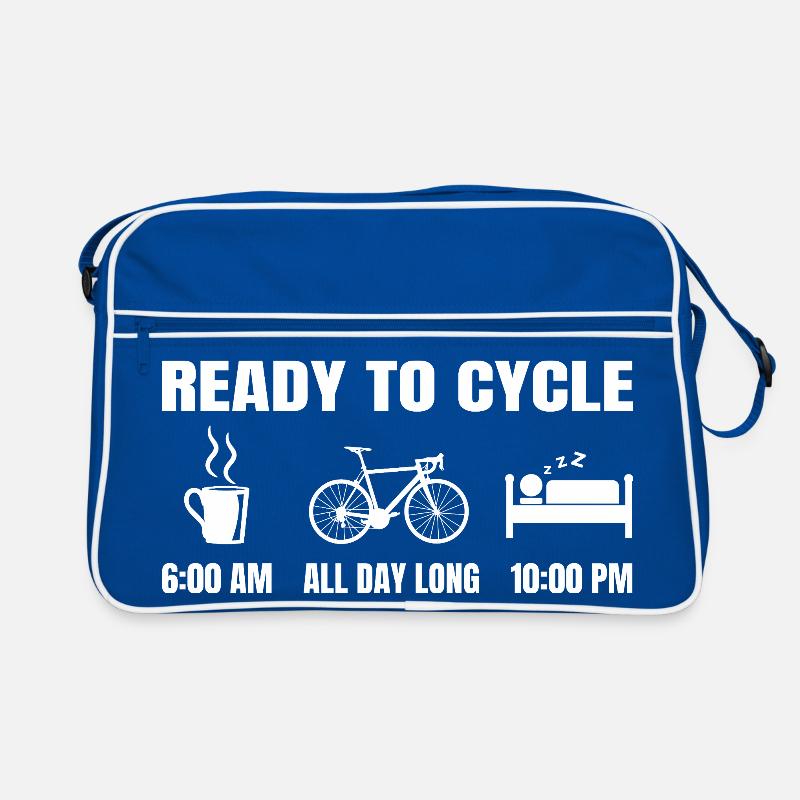 Lustige Radfahrer Routine Retro Tasche
