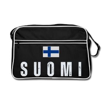 Fierté finlandaise, fabriquée en Finlande - Sac Retro - noir/blanc - Devant