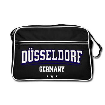 Logo universitaire de Düsseldorf, Allemagne - Sac Retro - noir/blanc - Devant