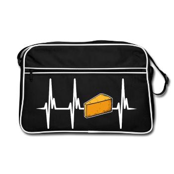 J’adore le fromage italien - Sac Retro - noir/blanc - Devant