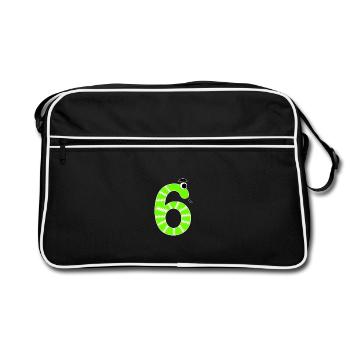 Number 6 Snake Kids - Retro Bag - black/white - Front