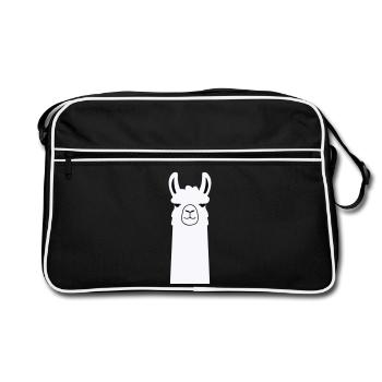 Adorable lama de dessin animé - Sac Retro - noir/blanc - Devant