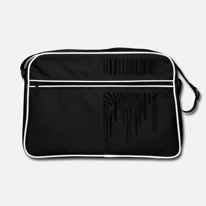 Animal Zebra Scancode Planet Hypnose 3D - Retro Tasche - Schwarz/Weiß