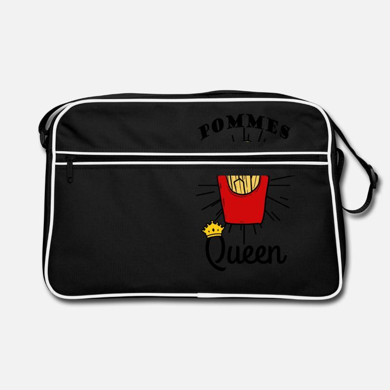 Pommes Queen - Retro Tasche - Schwarz/Weiß